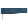 vidaXL Hoofdbord met randen 163x16x78/88 cm fluweel donkerblauw