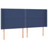 vidaXL Hoofdbord met randen 183x16x118/128 cm stof blauw