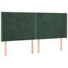 vidaXL Hoofdbord met randen 163x16x118/128 cm fluweel donkergroen