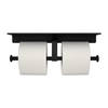 QUVIO Toiletrolhouder dubbel met een plankje - Metaal - Zwart