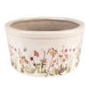 HAES DECO - Bloempot Ø 16x9 cm Roze Beige Keramiek Bloemen Bloempot binnen Plantenpot Plant pot