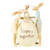 HAES DECO - Beeld Konijn 17 cm Groen Geel Kunststof Happy together Woonaccessoires Paashaas Pasen