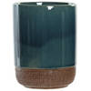 Badkamer tandenborstelhouder / drinkbeker - polystone - emerald groen - 8 x 10 cm - Tandenborstelhouders