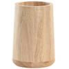 Badkamer tandenborstelhouder / drinkbeker - hout - beige - 8 x 11 cm - Tandenborstelhouders