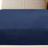 The Living Store Jersey Hoeslaken - Marineblauw - 100 x 200 cm - 100% katoen