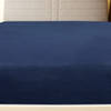 The Living Store Jersey Hoeslaken - Marineblauw - 90 x 200 cm - 100% katoen