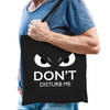 Dont disturb cadeau katoenen tas zwart voor volwassenen - Feest Boodschappentassen
