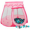 vidaXL Kinderspeeltent met 250 ballen 102x102x82 cm roze