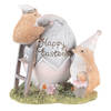 Clayre & Eef Beeld Kuikentje 12 cm Grijs Bruin Polyresin Happy Easter Woonaccessoires Grijs Woonaccessoires