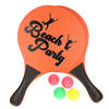 Houten beachball set oranje met extra balletjes - Beachballsets