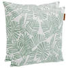 2x Stuks Bank/sier/tuin kussens voor binnen en buiten palm print 40 x 40 cm - tuinstoelkussens