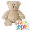 Knuffel beer cadeau sturen met XL wenskaart - Beer 40 cm en Happy Birthday kaart - Knuffelberen