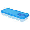 Forte Plastics IJsblokjesvorm met deksel - 12 ijsklontjes - kunststof - blauw - IJsblokjesvormen