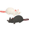 John Toy - Speelgoed/halloween decoratie ratten - 4x stuks - Kunststof - In 2 kleuren van 28 cm - Speelfiguren