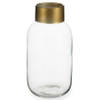 Bloemenvaas - luxe decoratie glas - transparant/goud - 12 x 24 cm - Vazen