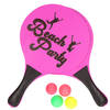 Houten beachball set roze met extra balletjes - Beachballsets