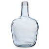 Bloemenvaas - flessen model - glas - blauw transparant - 19 x 31 cm - Vazen