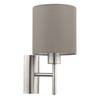 EGLO Pasteri - Wandlamp - 1 Lichts - Nikkel-Mat - Taupe