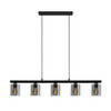 EGLO Cadley Hanglamp - E27 - 121 cm - Rookglas - Smoke - Zwart