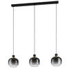 EGLO Oilella Hanglamp - E27 - 95 cm - Smoke glas - Zwart