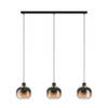 EGLO Oilella Hanglamp - E27 - 95 cm - Amber glas - Zwart