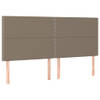 The Living Store Hoofdbord - Hoofdbord - 200x118/128 cm - Stof - Taupe