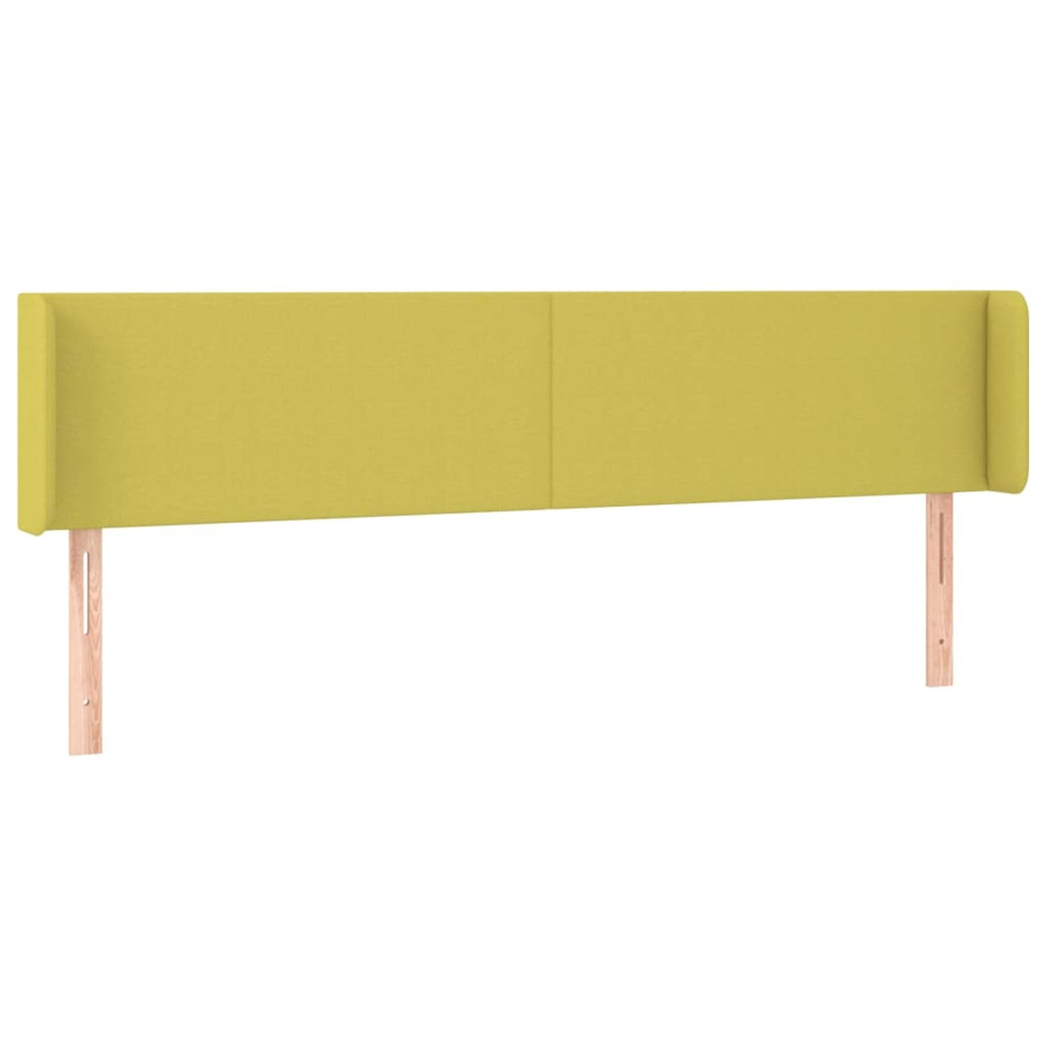 The Living Store Hoofdbord met randen 203x16x78/88 cm stof groen - Bedonderdeel