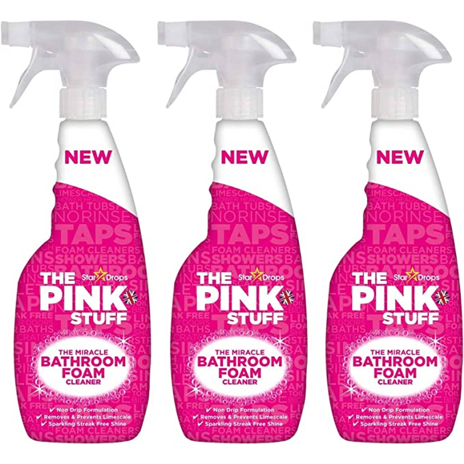 Stardrops Pink Stuff - Bathroom Foam Cleaner - 3 X 750 ml