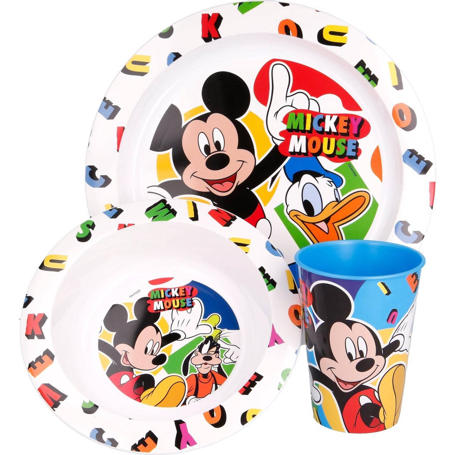 Mickey Mouse 3-delig ontbijtset - lunchset - magnetronbestendig