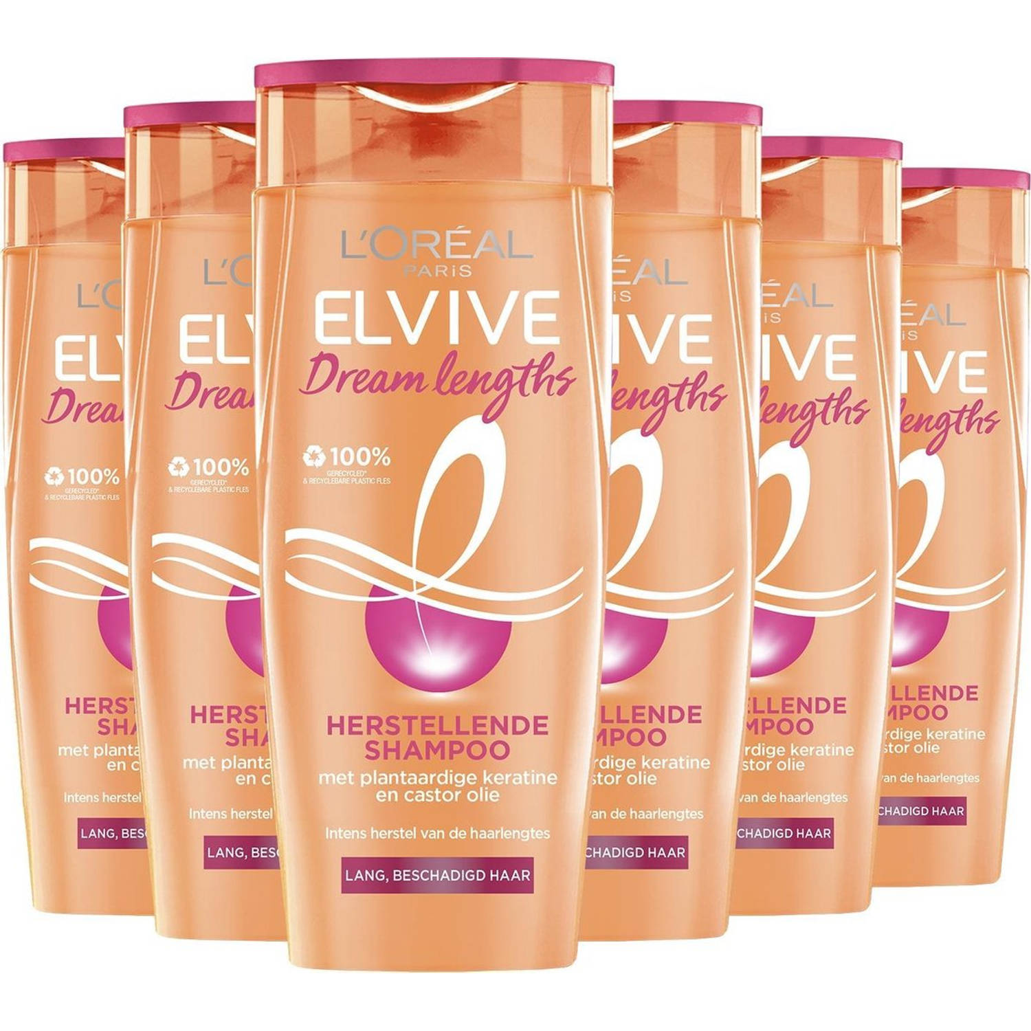 L'Oréal Paris Elvive Dream Lengths Shampoo - 6 x 250 ml - Voordeelverpakking