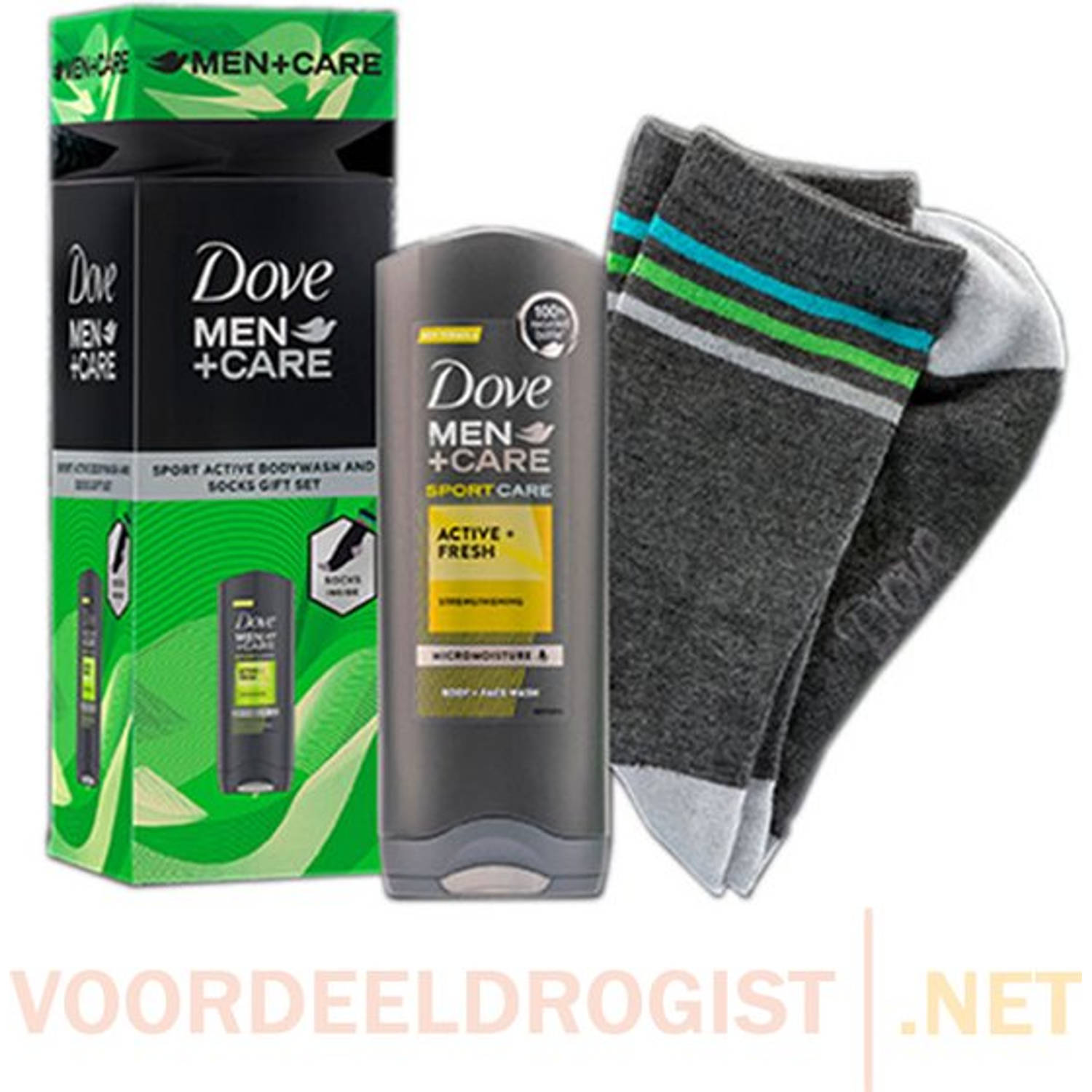 Dove Men+Care Sport Active Fresh Geschenkset - Bodywash + Sokken - Pack 2023 - Cadeauset Mannen