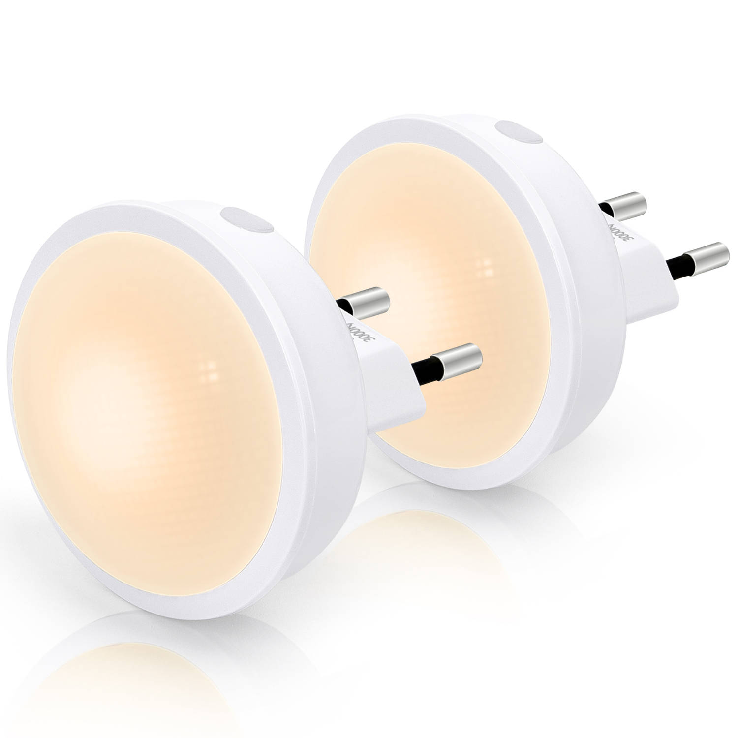 10BA4 - 2 Stuks LED Stopcontact - Dimbare Nachtlampjes met Sensor - Nacht Lamp Wit - 65,2 mm | Blokker