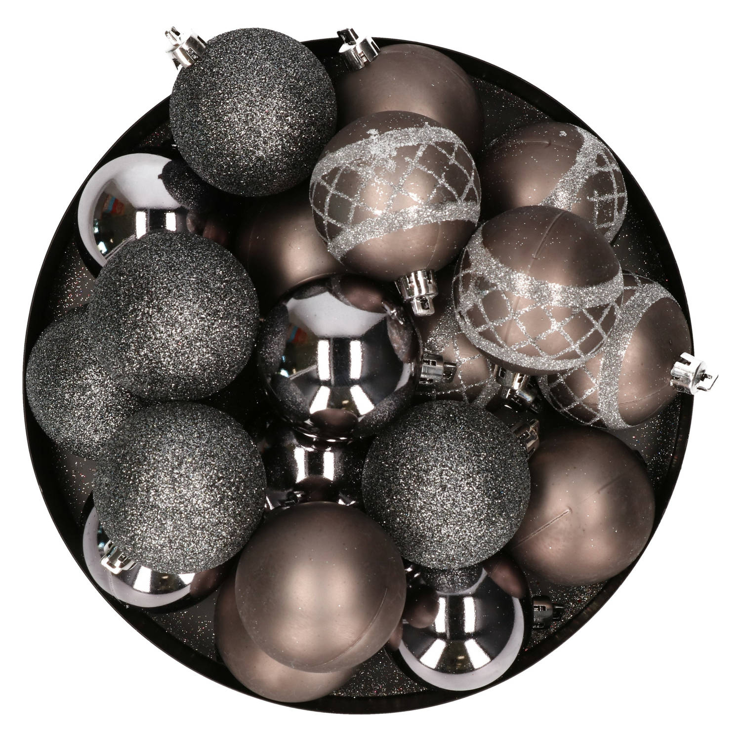 kerstballen 20x donkere kleuren mix 6 cm - Kerstbal | Blokker