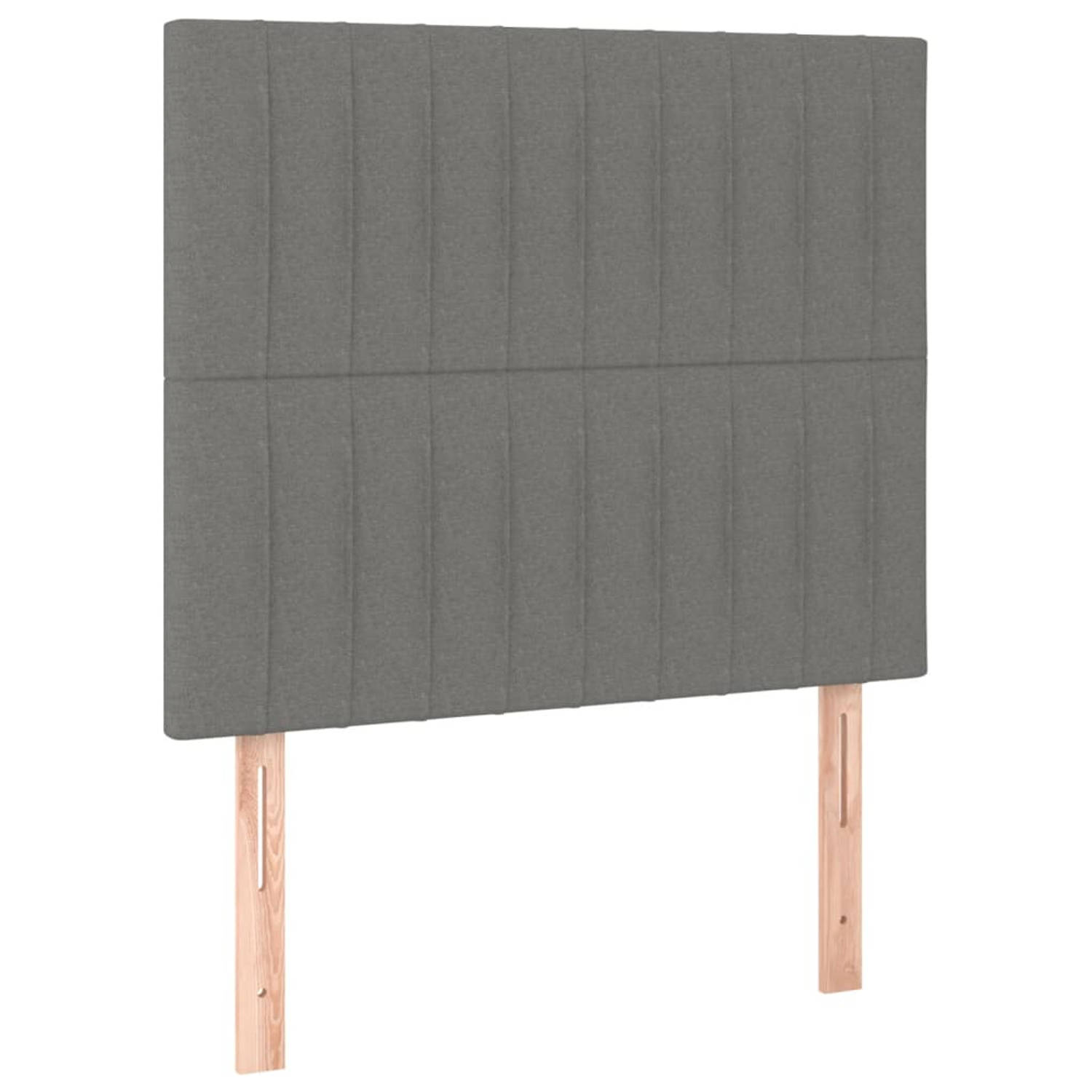 The Living Store Hoofdbord - Stijlvol - Hoogte Verstelbaar - Comfortabele Ondersteuning - Donkergrijs - 100x5x78/88cm - 2x hoofdeind