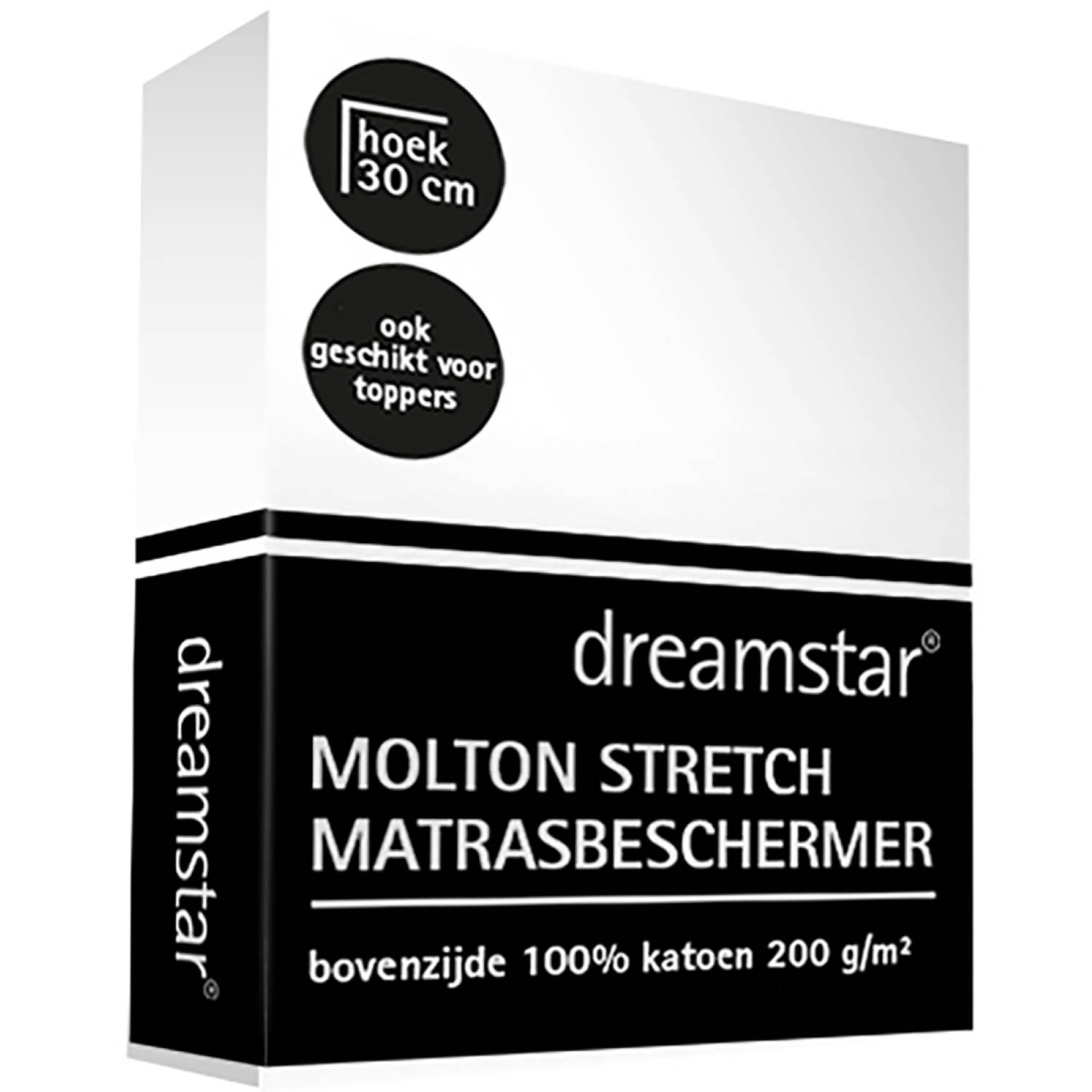 Dreamstar Hoeslaken Molton stretch hoekhoogte 30 cm 140 x 200 cm