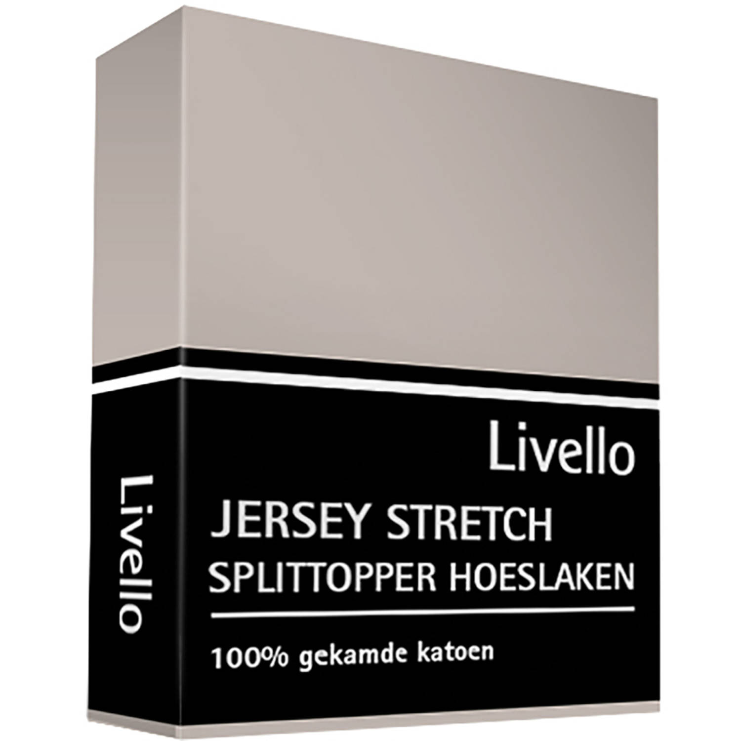 Livello Hoeslaken splittopper jersey Stone 160 x 210 cm