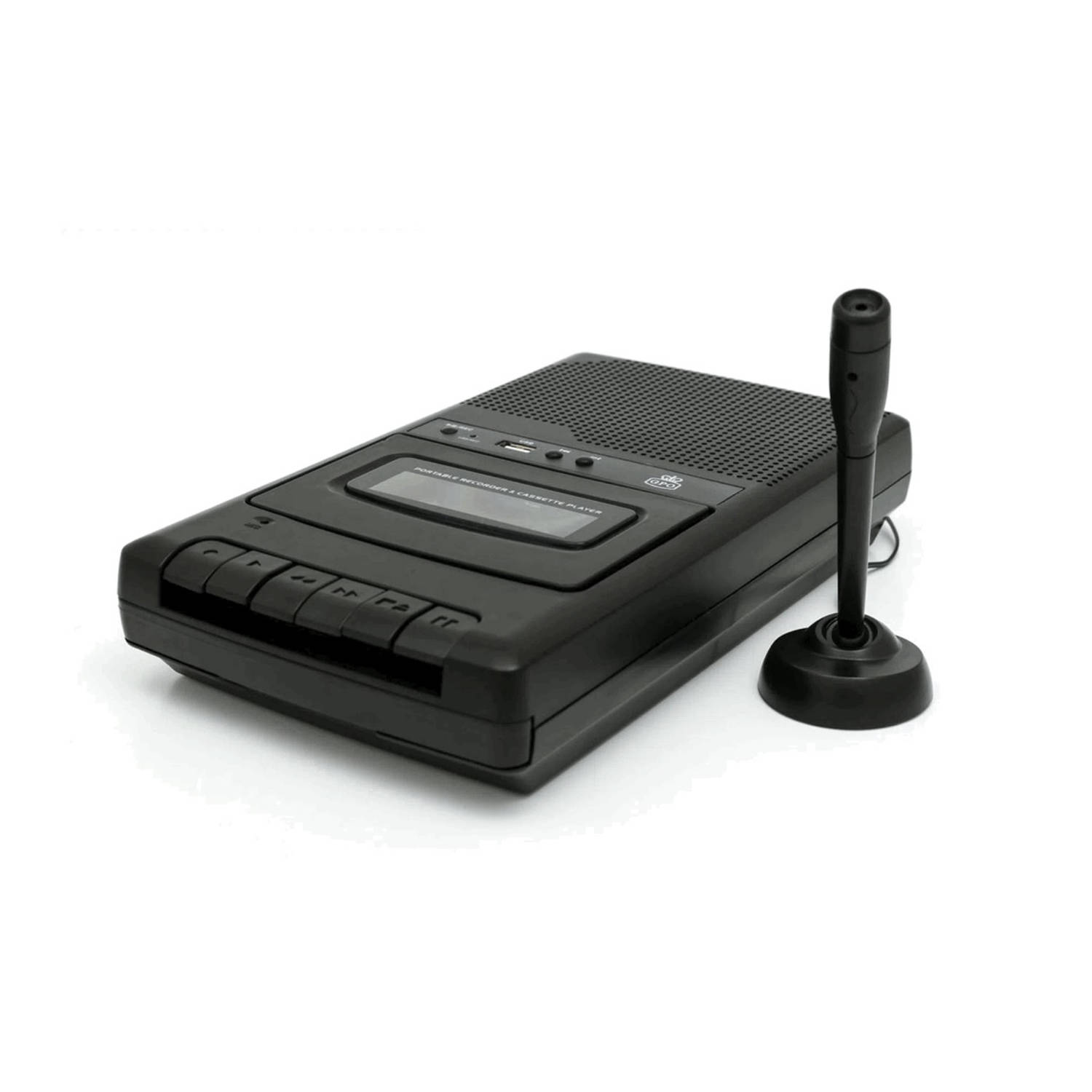 GPO CRS132 - Draagbare cassetterecorder, USB en microfoon