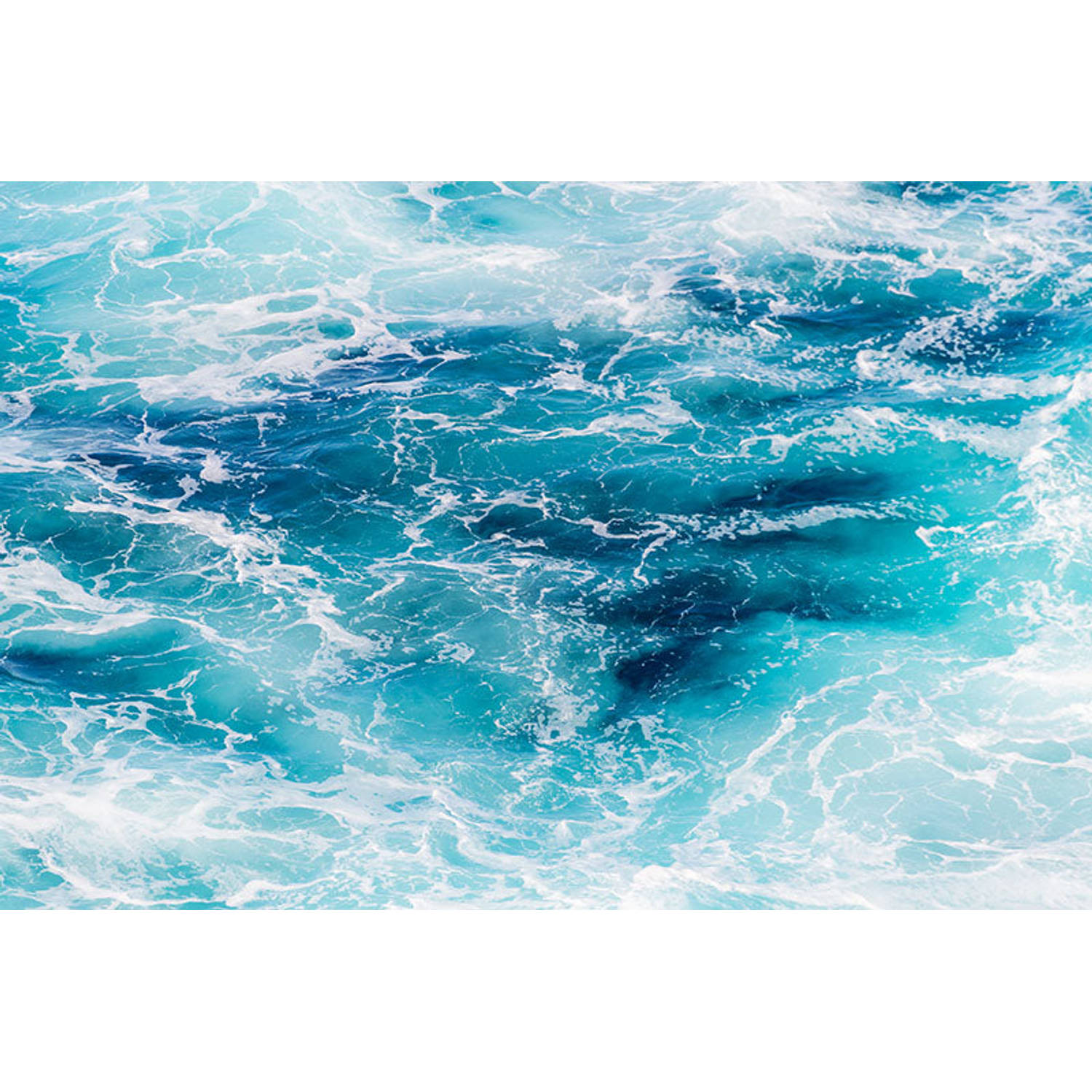 Inductiebeschermer - Blauw water - 78x78 cm