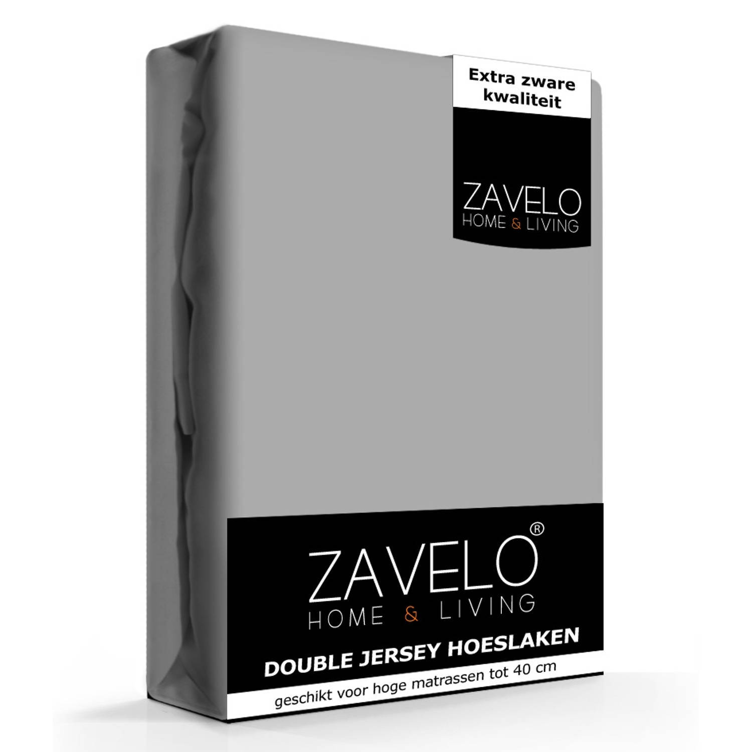 Zavelo Double Jersey Hoeslaken Grijs-1-persoons (90x220 Cm)
