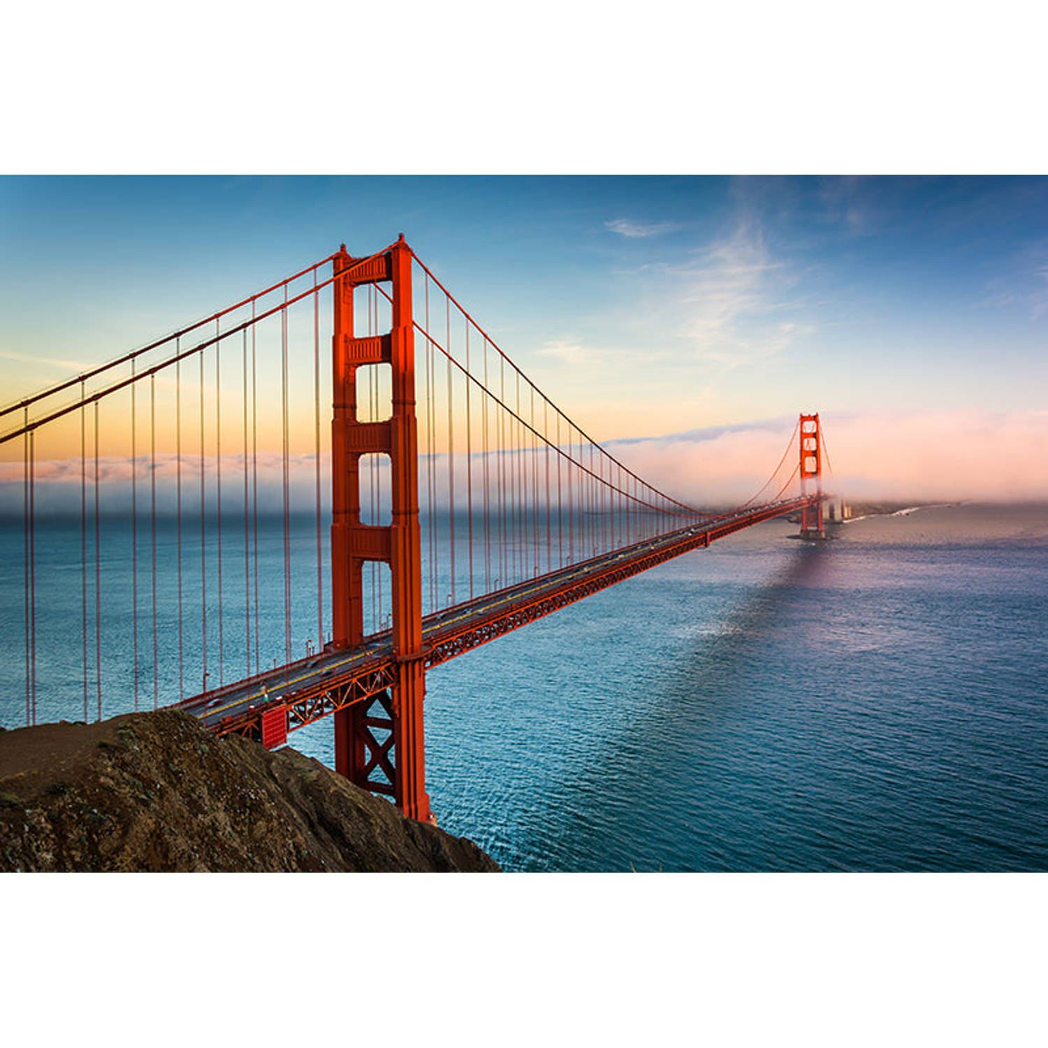 Inductiebeschermer - Golden Gate Bridge - 30x52 cm - Inductiebeschermer - Inductie Afdekplaat Kookplaat - Inductie Mat - Anti-Slip - Keuken Decoratie - Keuken Accessoires