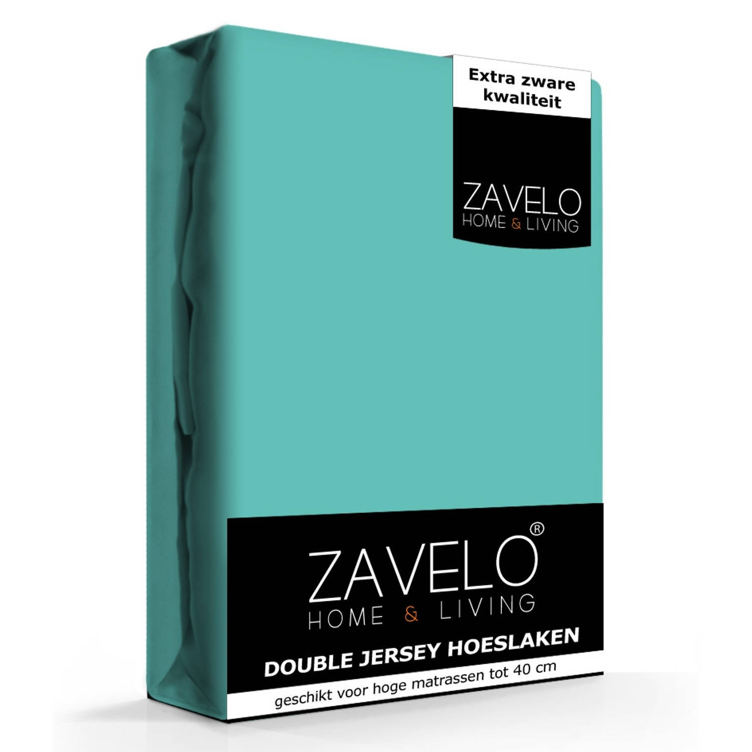 Zavelo Double Jersey Hoeslaken Turquoise-lits-jumeaux (200x220 Cm)