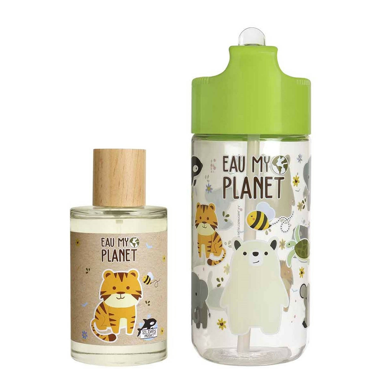 Eau My Planet Geschenkset - Eau De Toilette100 ml & Drinkfles Kinderen - Vegan & 95% Natuurlijke Ingrediënten