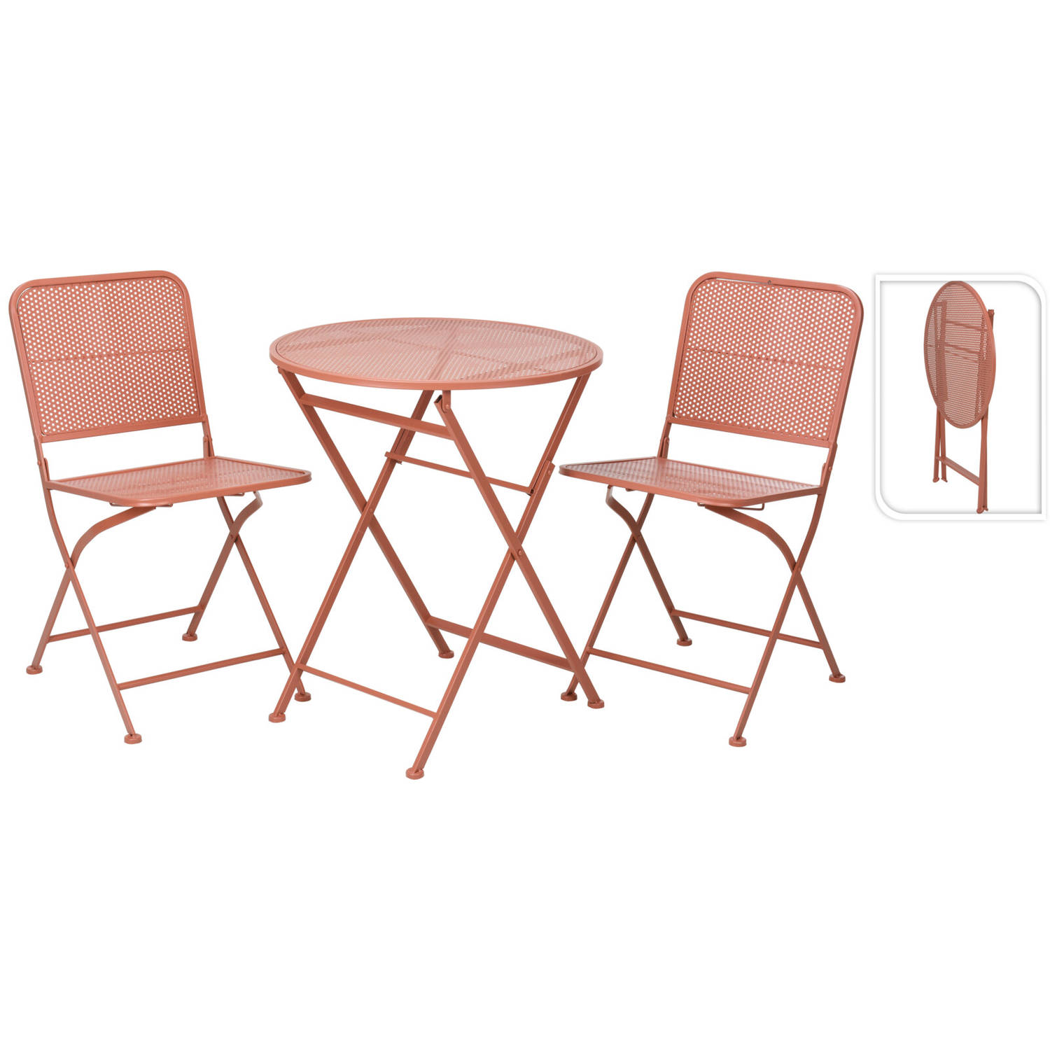 Relaxwonen - tuinset - bistroset - roze - tafel + 2 stoelen