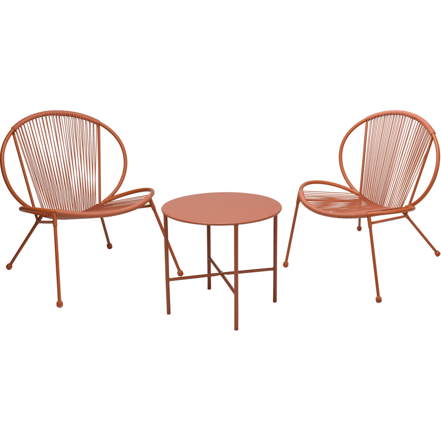 Relaxwonen - tuinset - roze - tafel + 2 stoelen