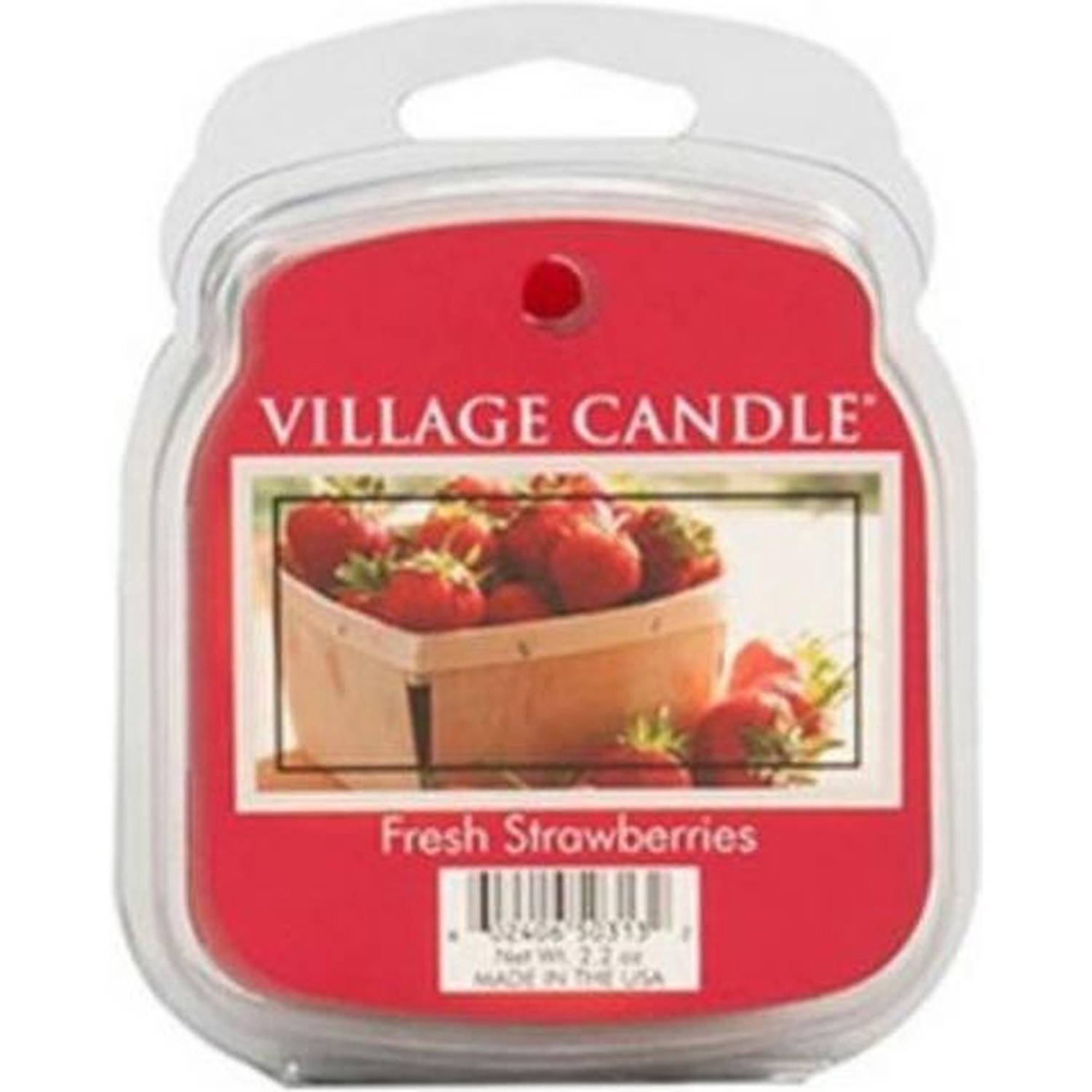 Village Candle Geurwax Fresh Strawberries 3 X 8 X 10,5 cm Rood