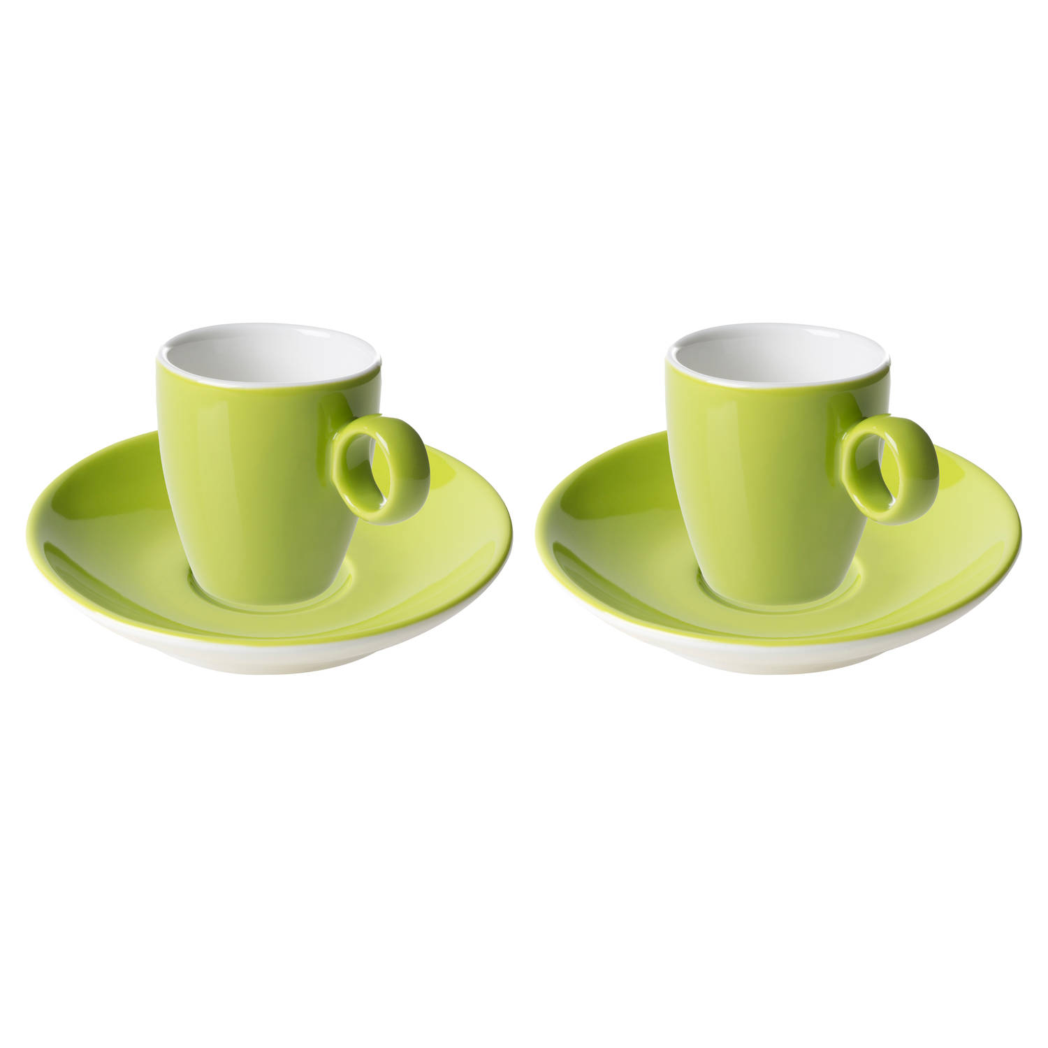 Maastricht Porselein Espressokop En Schotel Bart Colour Cafe 6.5 Cl 11 Cm Groen Porselein 2 Stuk(s)