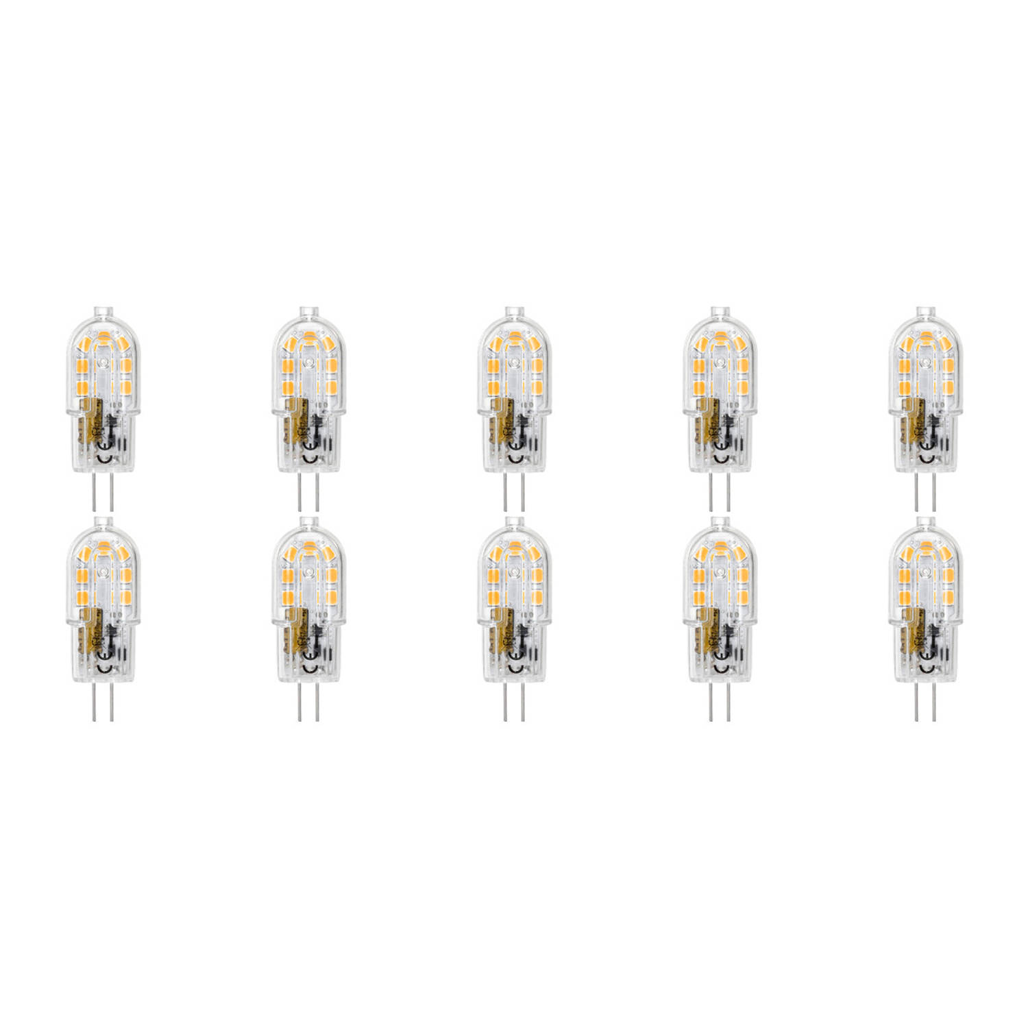 LED Lamp 10 Pack - Velvalux - G4 Fitting - Dimbaar - 2W - Helder/Koud Wit 6000K - Transparant - 12V Steeklamp Vervangt