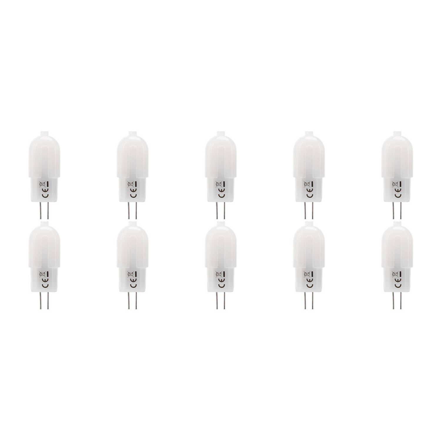 LED Lamp 10 Pack - Velvalux - G4 Fitting - Dimbaar - 2W - Helder/Koud Wit 6000K - Melkwit - 12V Steeklamp Vervangt 20W