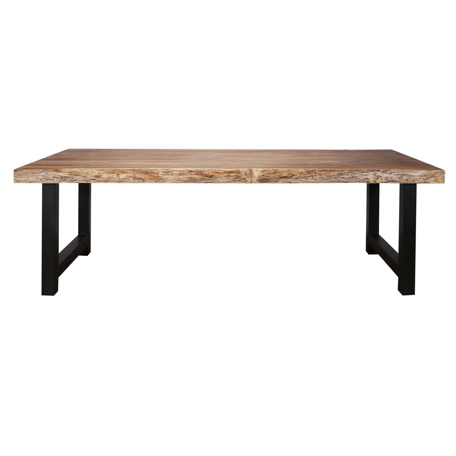 Eetkamertafel Boomstam - Massief Acaciahout - Naturel - 240x100x77cm - Giga Meubel