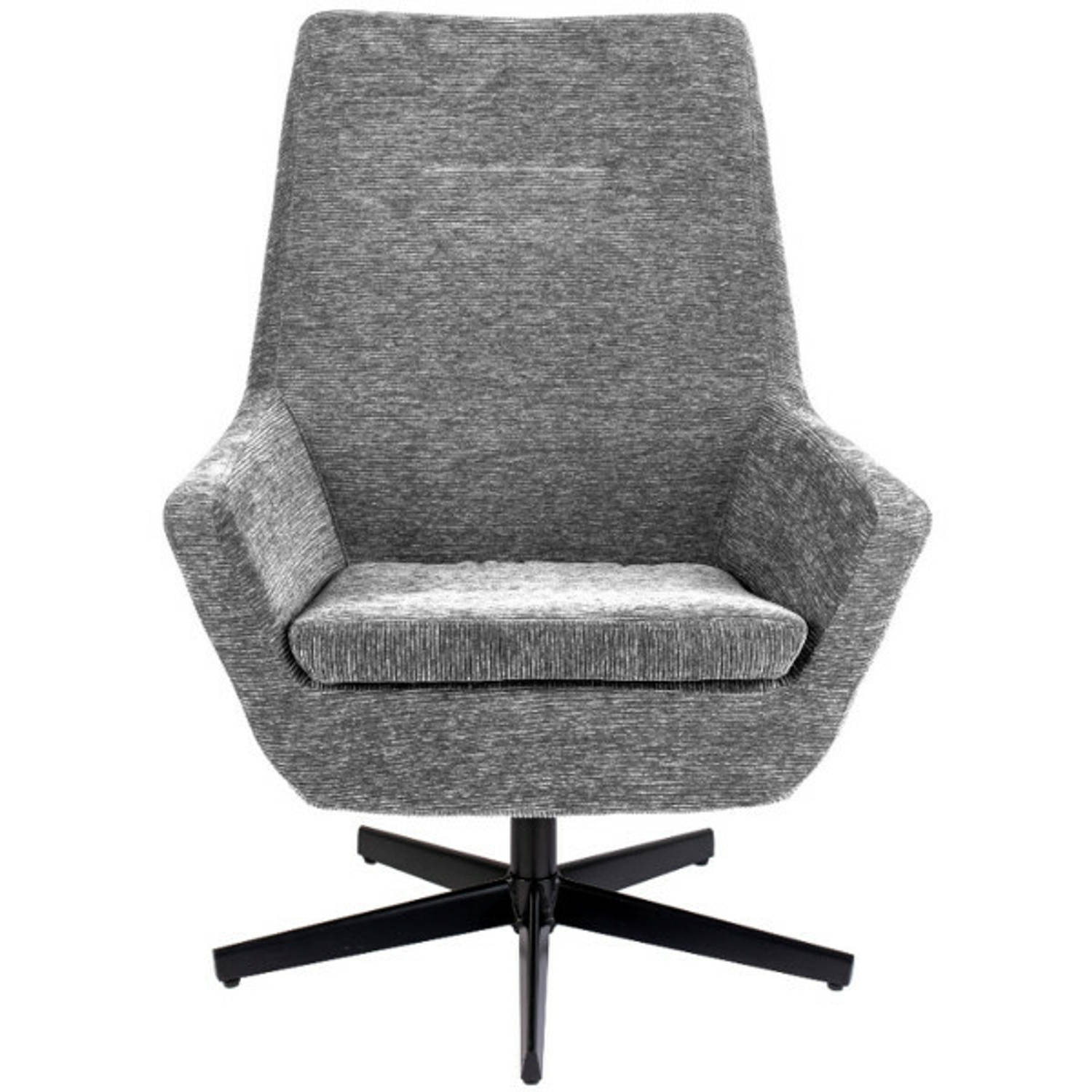 Fauteuil Ribstof - Lichtgrijs - Metalen Onderstel - Fauteuil Bruno - Giga Meubel